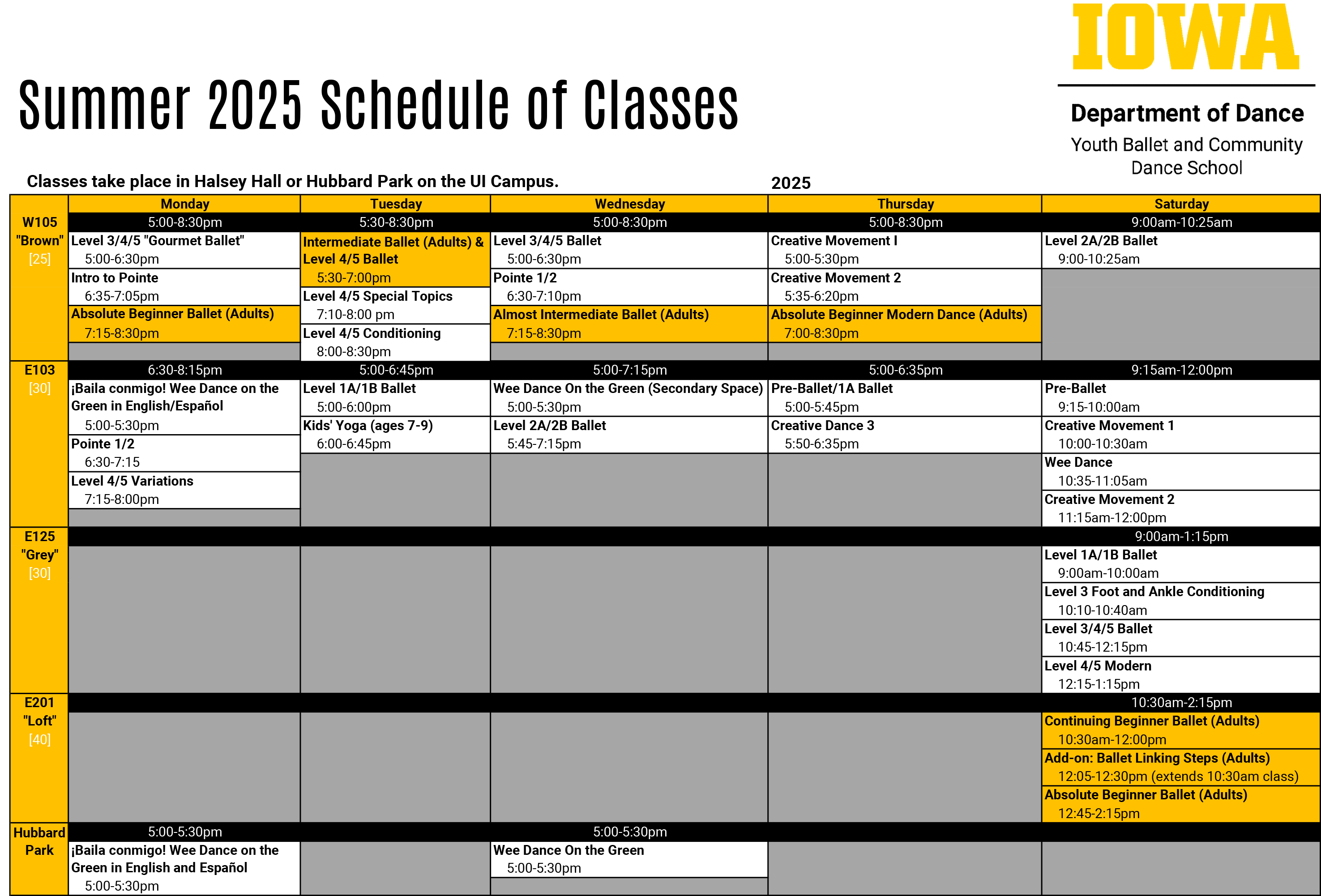 Schedule