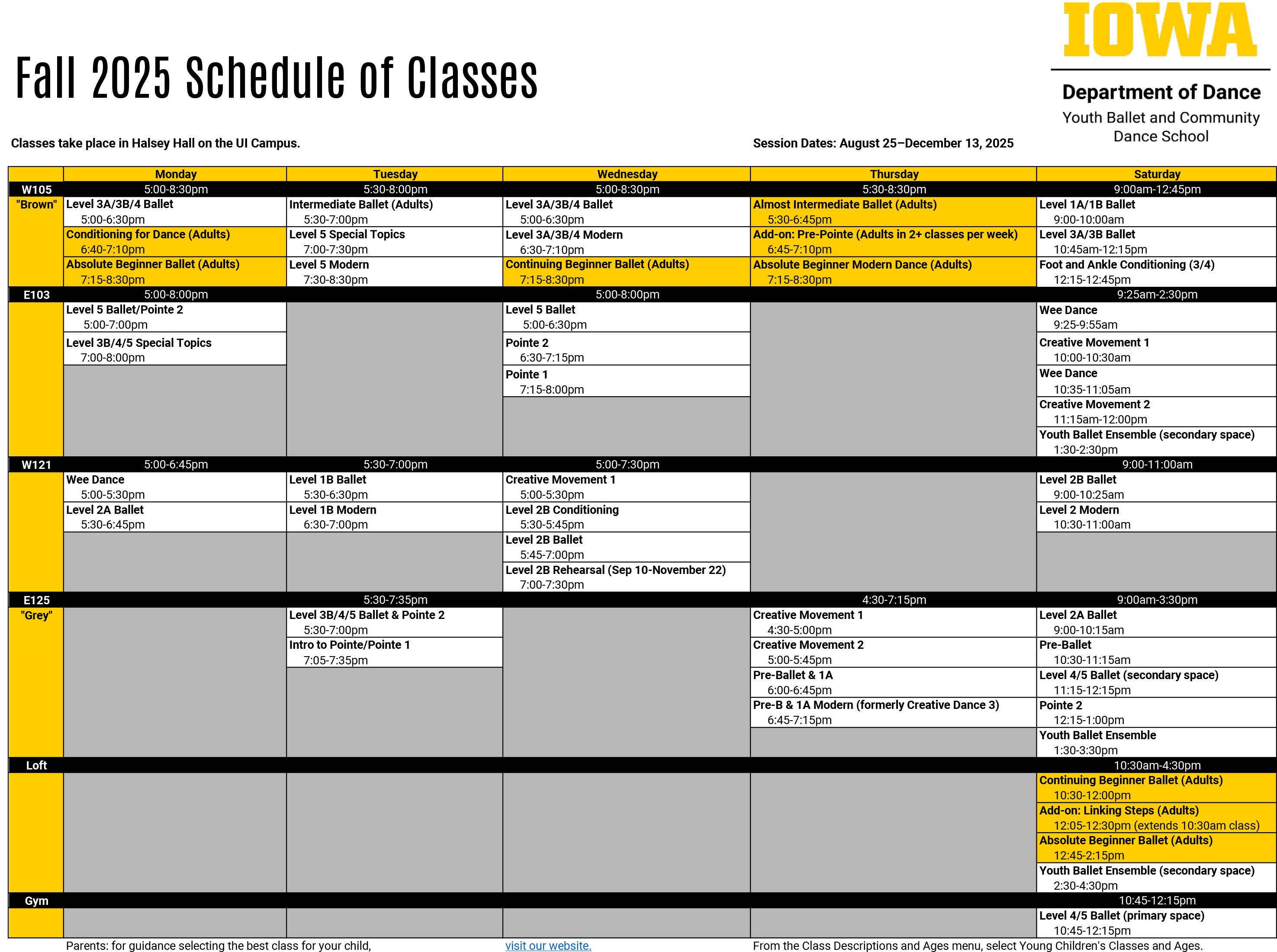 Updated for Pre-Pointe F25