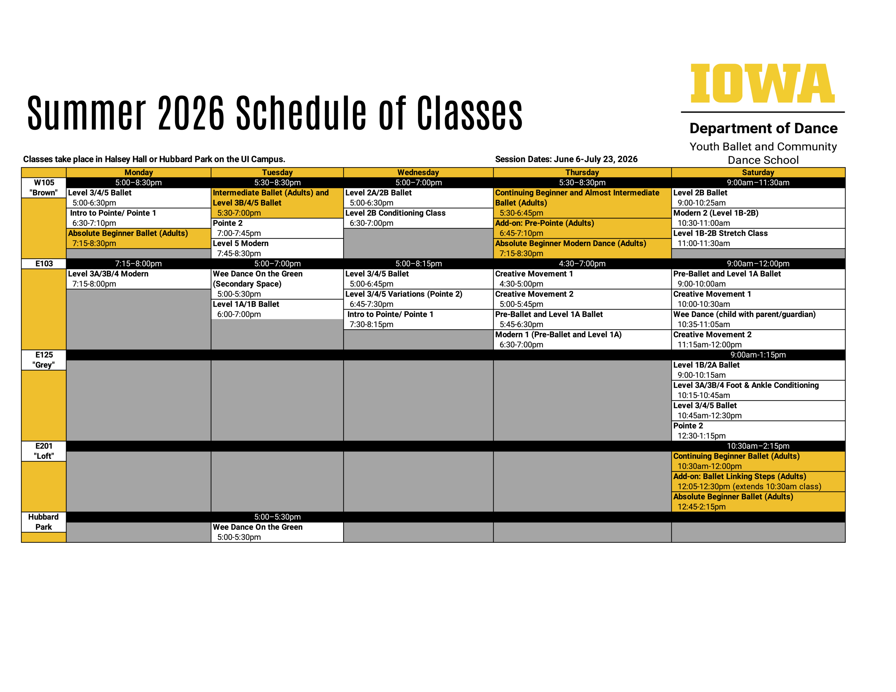 schedule