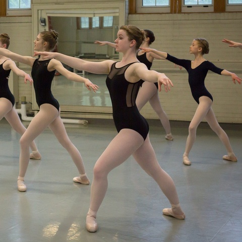 Grace Johnson dancing in the studio