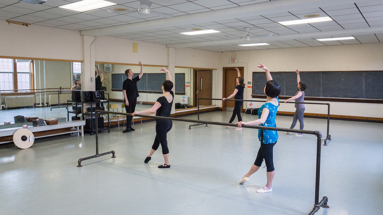 dance instructor with adult students