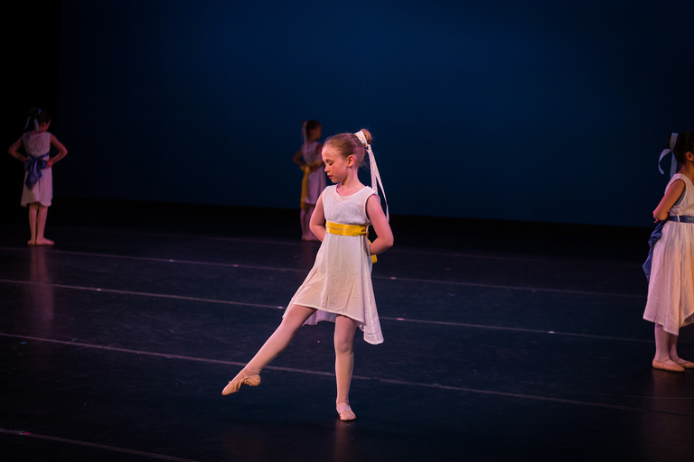 young ballet dancer alone on stage