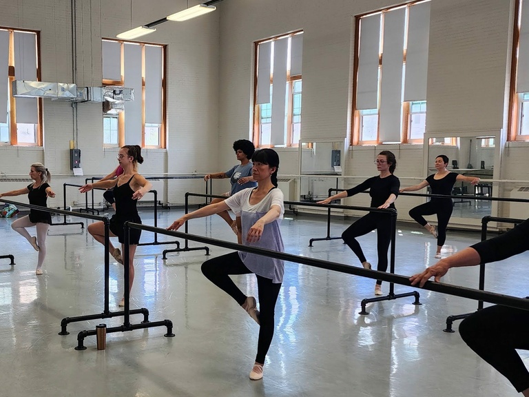 Adult student ballet barre