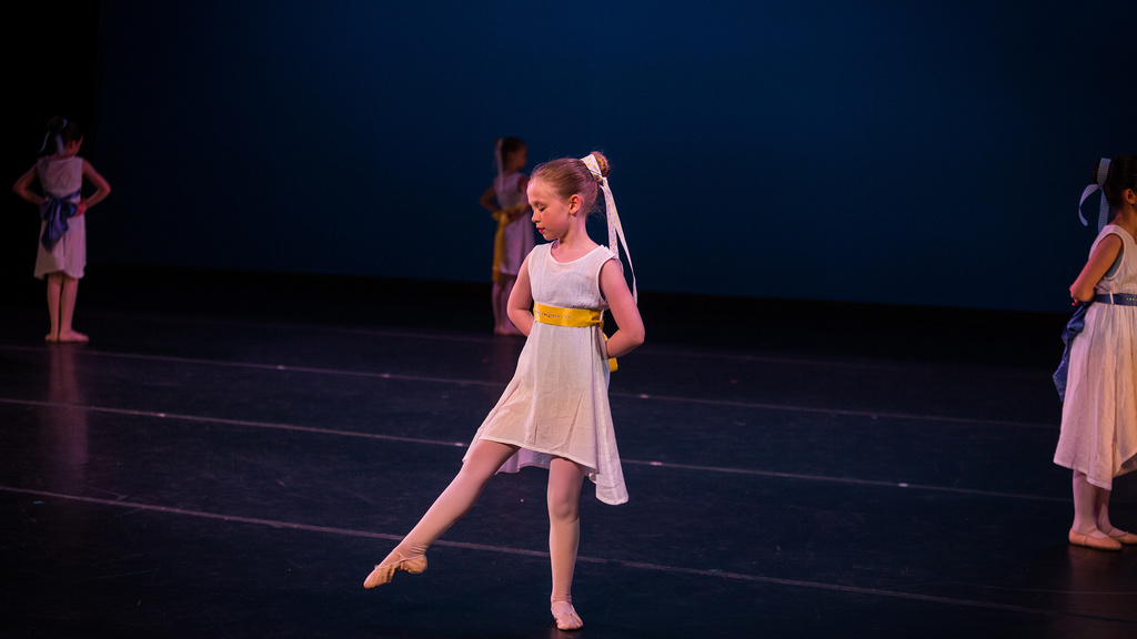 young ballet dancer alone on stage